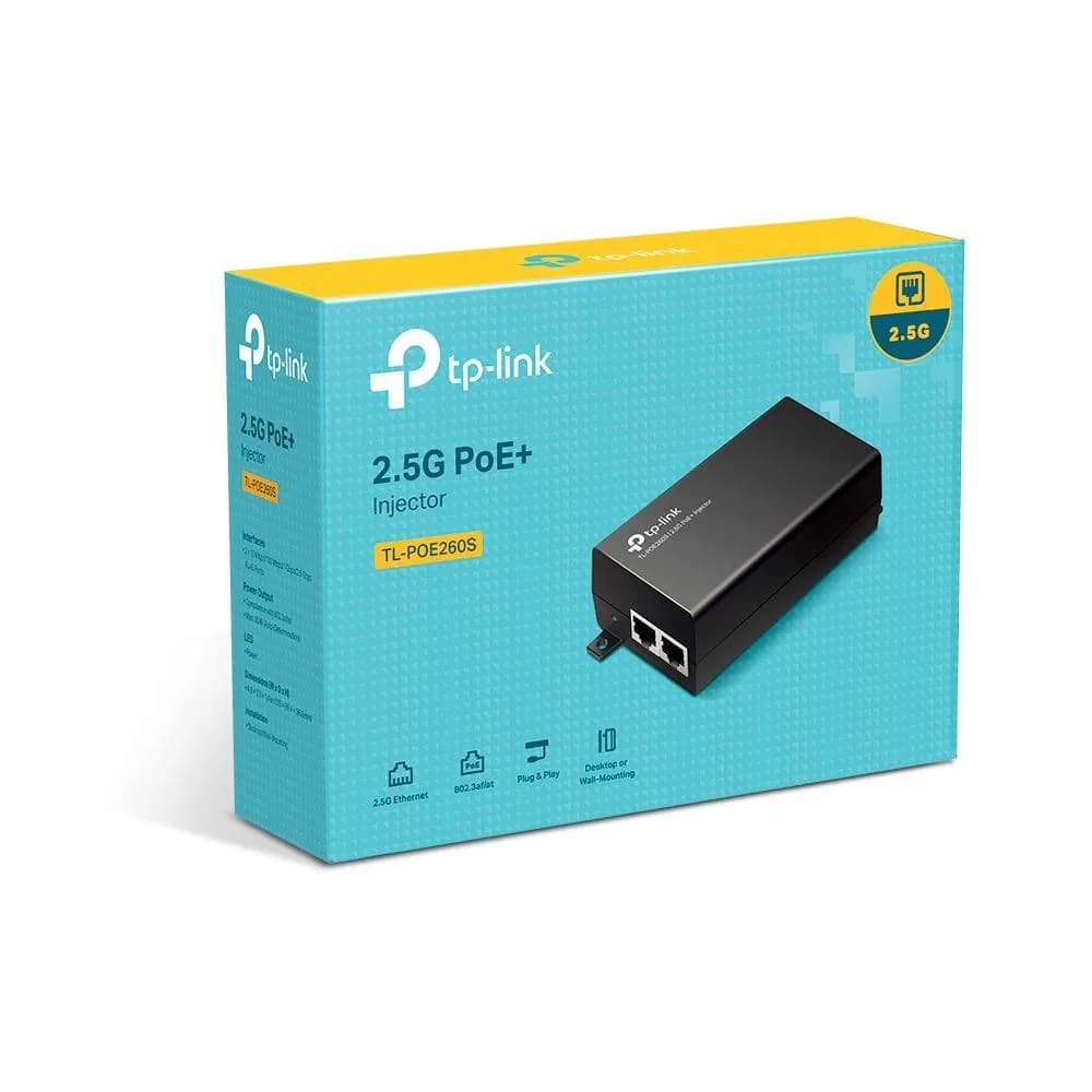 "2.5G PoE+ Injector Adapter PORT: 1× 2.5G PoE Port, 1× 2.5G Non-PoE Port SPEC: 802.3at/af Compliant, Data and Power Carried over The Same Cable Up to 100 Meters, Plastic Case, Pocket Size" — miniatură
