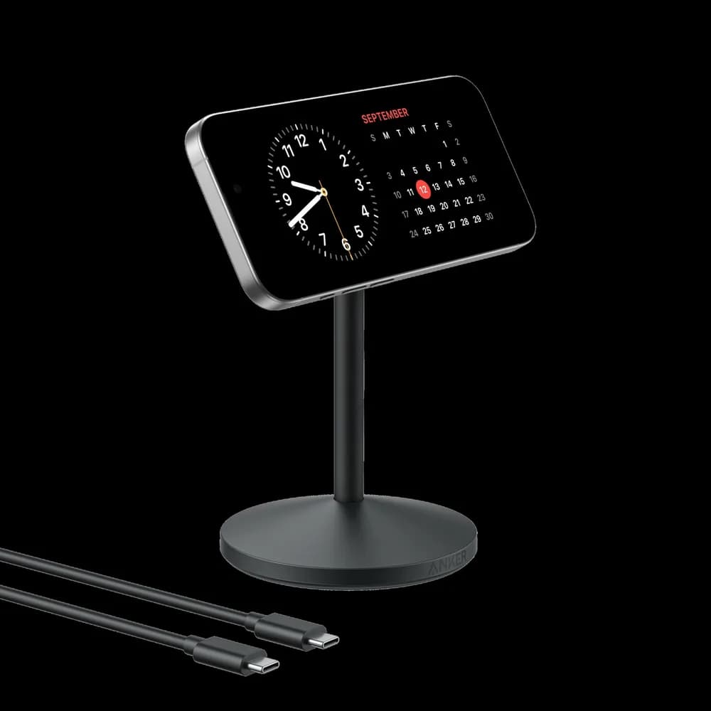 Stand cu incarcare wireless Anker, MagSafe, 15W, fast charge, negru, "A25X1H11" - 0194644205676