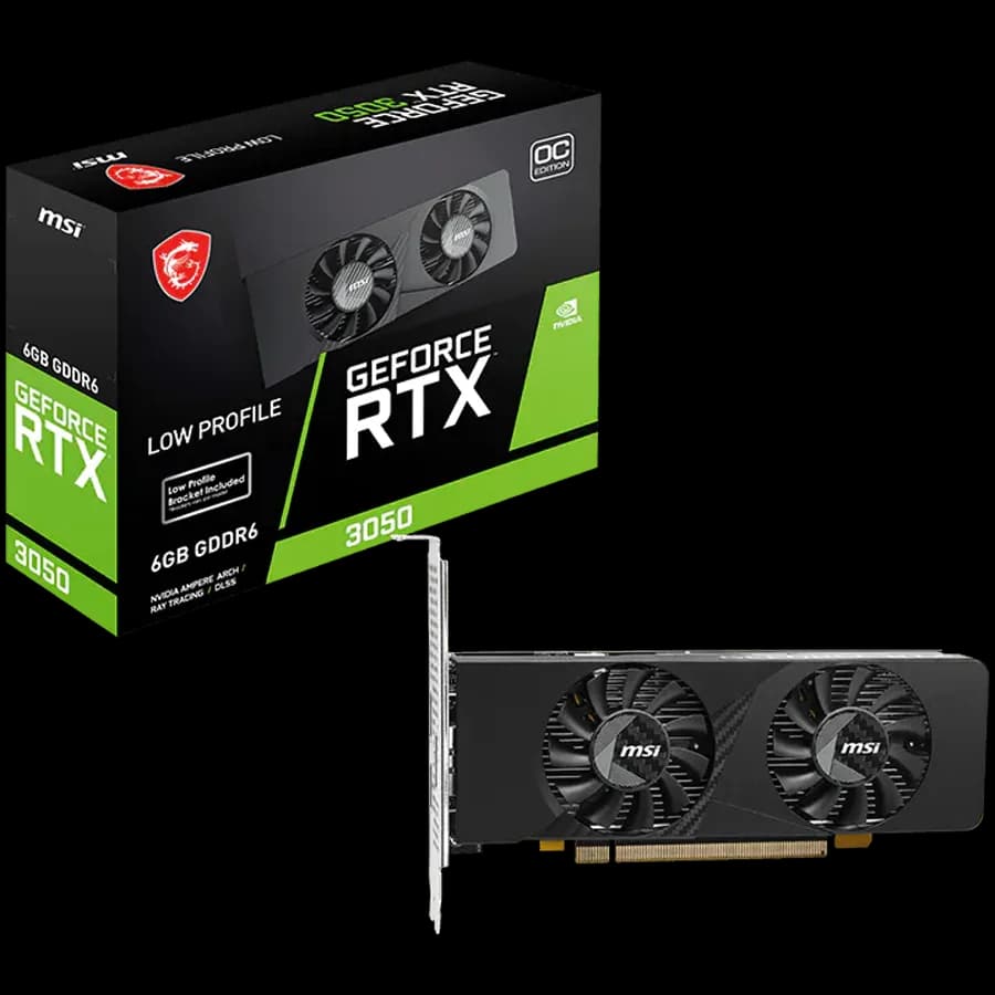 MSI Video Card Nvidia GeForce RTX 3050 LP E 6G OC, 2x HDMI, 1x DP, DUAL FAN, ATX "RTX_3050_LP_E_6G_OC"