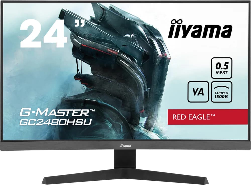IIYAMA Monitor LED GC2480HSU-B1 23.6" VA Curved 1920 x 1080 180Hz 300 cd/m 3000:1 HDMI DP USB HUB Tilt "GC2480HSU-B1" — miniatură