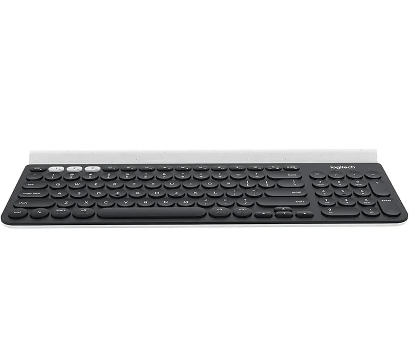 TASTATURA LOGITECH wireless & bluetooth, multimedia, 1 singur receiver, negru & argintiu, "K780" "920-008042" — miniatură