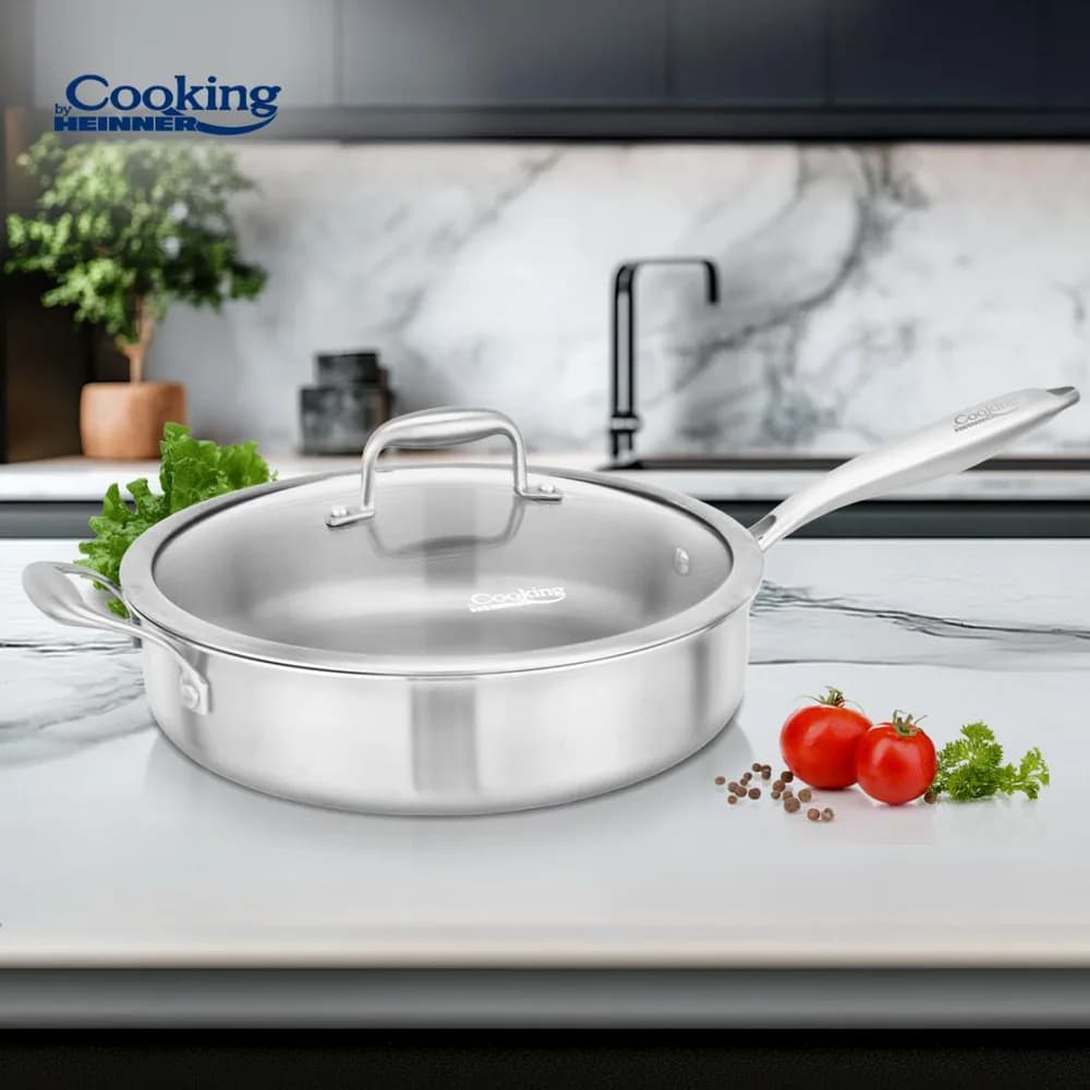 TIGAIE ADANCA INOX+CAPAC STICLA 28X7.5CM, ATOMIC3, COOKING BY HEINNER — miniatură