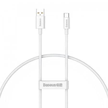 CABLU alimentare si date Baseus Superior, Fast Charging Data Cable pt. smartphone, USB la USB Type-C 100W, 1m, alb "P10320102214-01" - 6932172631932