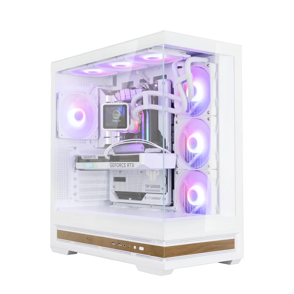 CARCASA Zalman "P40 NAMU", middle tower, gaming, fara sursa, suporta 10xfan, 4xfan inclus, PSU shroud, afisaj electronic, USB Type-C x 1, USB 3.1 gen1 x 2, audio+mic, 7 sloturi expansiune, alb, "P40 NAMU White"