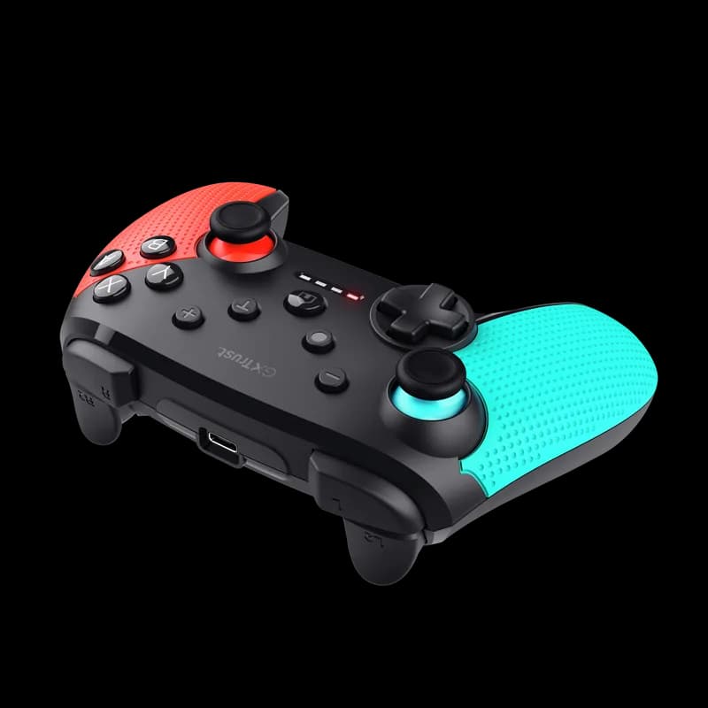 Controller wireless Trust Muta pentru consola Nintendo Switch, 15 butoane, controale: A, B, X, Y, L1, L2, L3, R1, R2, R3, reset, 8-way, start, select, d-input, multicolor — miniatură