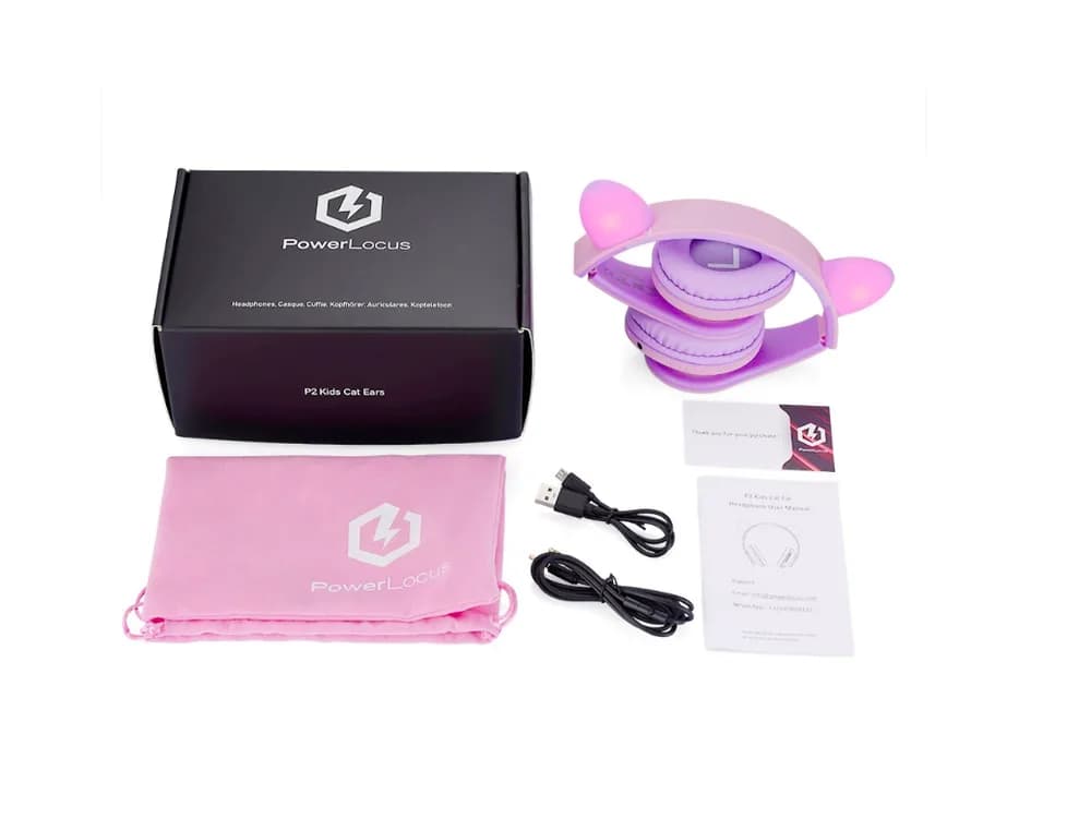 Casti Over-ear PowerLocus KidsCat, Wireless/Wired, Multicolor — miniatură