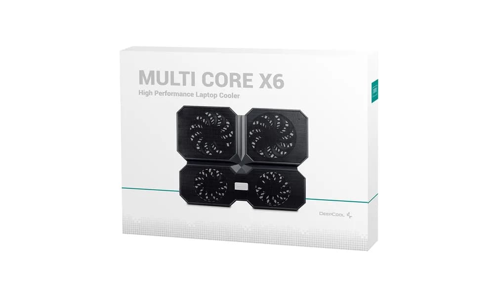 STAND DEEPCOOL notebook 15.6" MULTI CORE X6, sita metal, 4 x fan 10cm, 2 x port USB, control fan cu 4 setari, design futurist, black, "DP-N422-MCX6" — miniatură