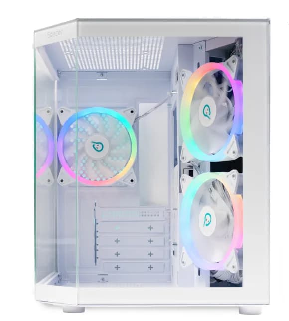 Carcasa SPACER Aquarium, RGB, Micro Tower, White — miniatură