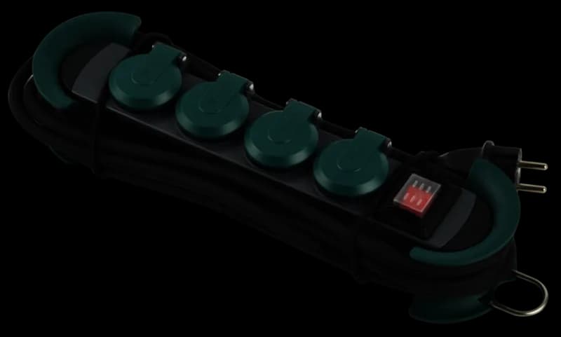 BACHMANN  HOOK Outdoor 4xCEE7/3 verde 4,0m CEE7/7