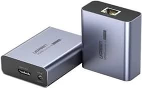 EXTENDER VIDEO Ugreen, "CM455" necesita cablu UTP Cat5e/6 max 70m, suporta HDMI 1.3, rez. maxima 1080P/60Hz, contine 1 transmitter si 1 receiver, metalic, gri "20519EU" - 6941876214440