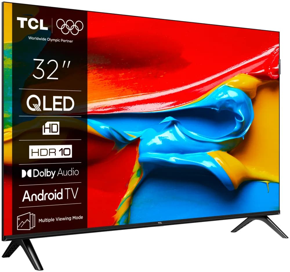 Televizor TCL QLED 32V4C, 80 cm, Smart Google TV, HD — miniatură