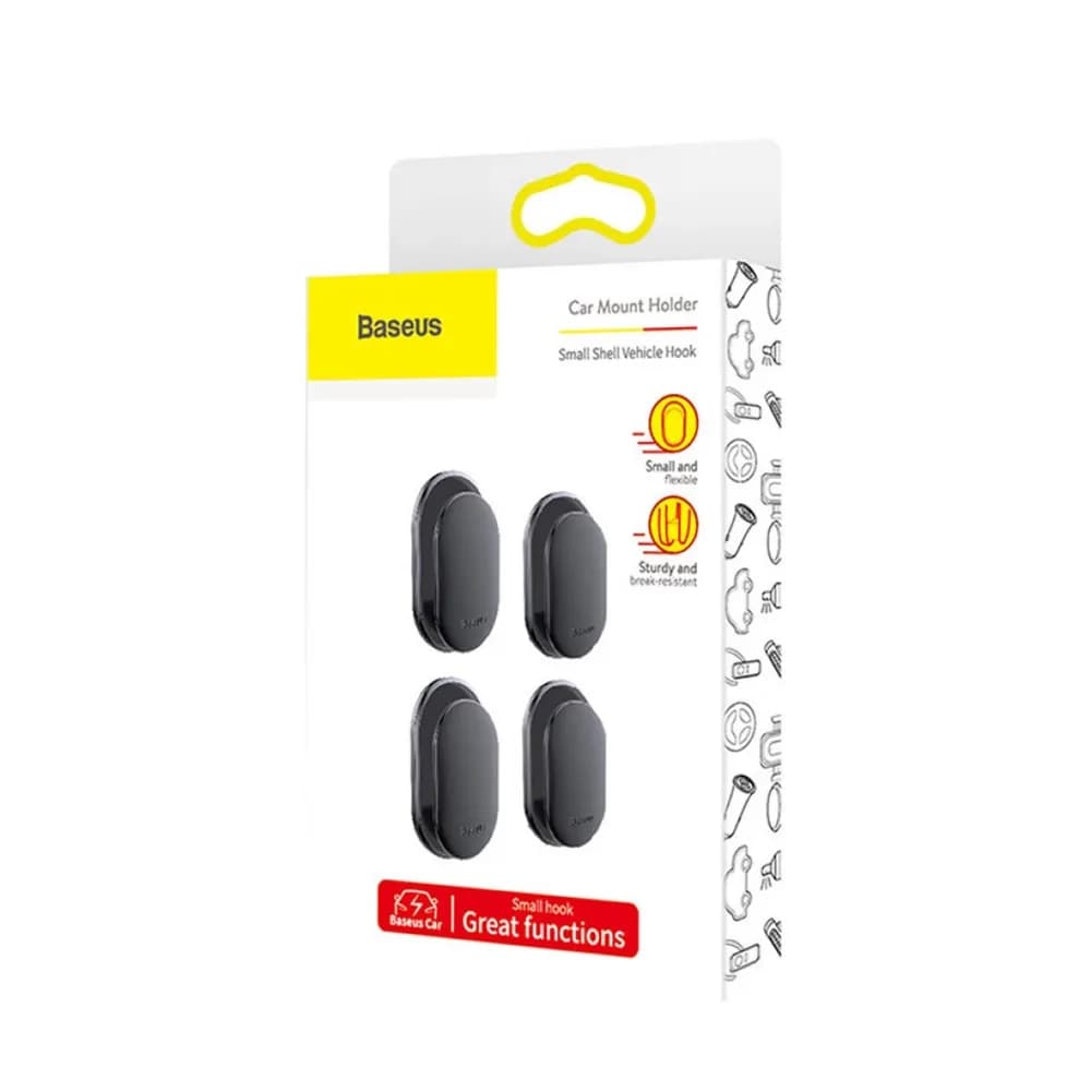 CARLIG auto Baseus Beetle, aluminiu, adeziv 3M, suporta max 2 kg, negru, "ACGGBK-01" - 6953156289888 — miniatură