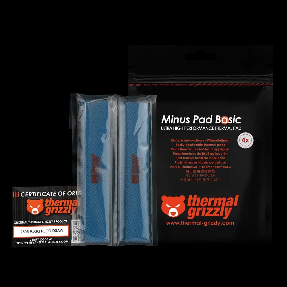 Pad termoconductor Thermal Grizzly Minus Pad Basic, 120x20x2.0 mm, 4 buc. "TG-MP-B-120-20-20-4" — miniatură