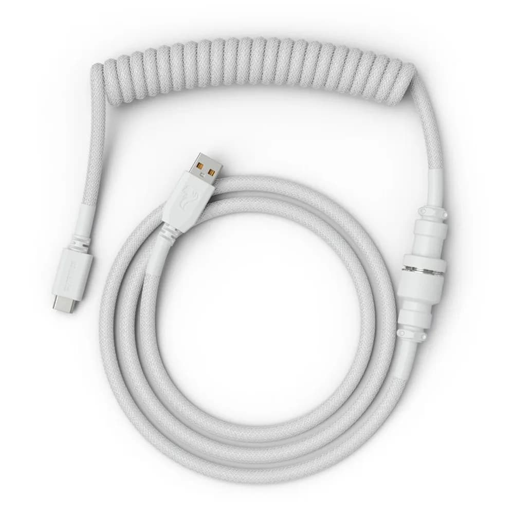 Glorious cablu tastatura Coiled Ghost, USB-C - USB-A, 1.37m, Alb "GLO-CBL-COIL-WHITE" — miniatură