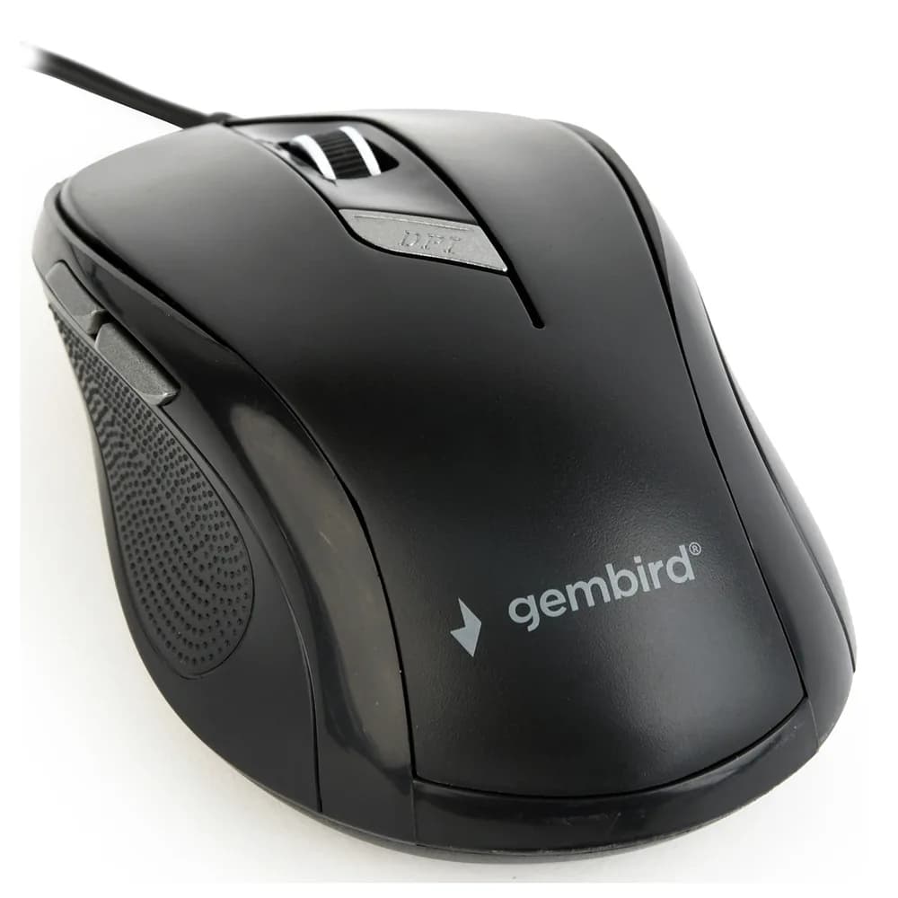 MOUSE GEMBIRD, PC sau NB, cu fir, USB, optic, 1600 dpi, butoane/scroll 6/1, negru, "MUS-6B-01"