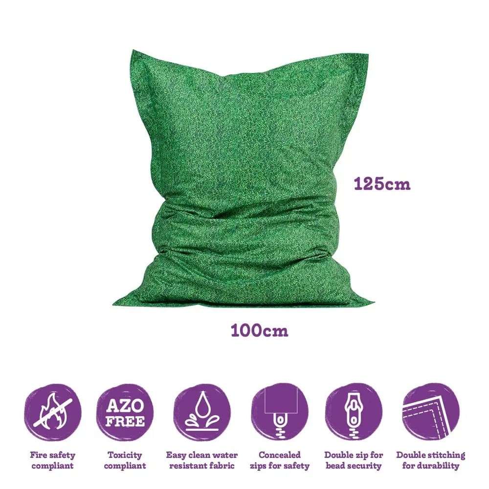 Pernă de podea cu imprimeu Iarbă de pajiște – 100cm x 125cm — miniatură