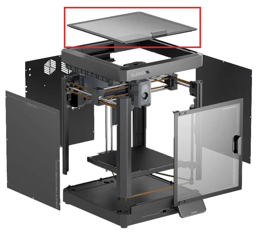 Panou Elegoo Centauri Carbon Upper Glass Assembly