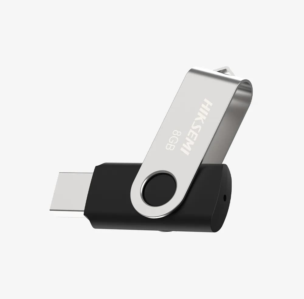 MEMORIE USB 2.0 HIKSEMI 8 GB, capac metalic, carcasa plastic, negru, "HS-USB-M200S/8G" — miniatură