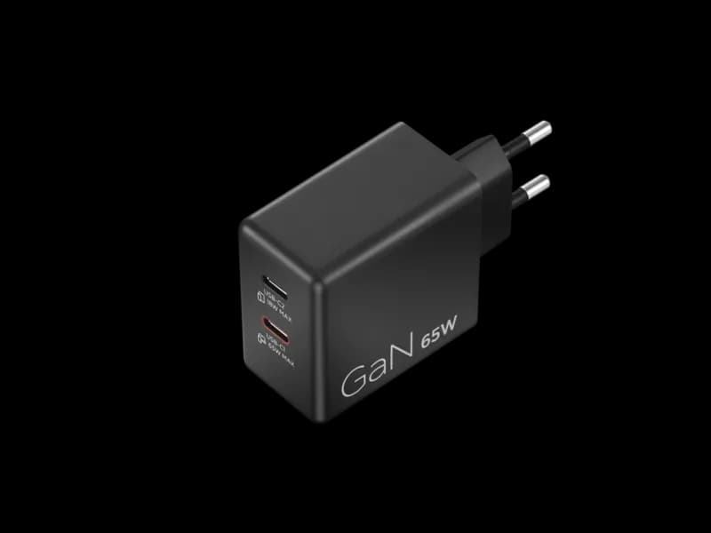 Incarcator Laptop Lenovo Dual USB-C 65W GaN, 65W, Negru