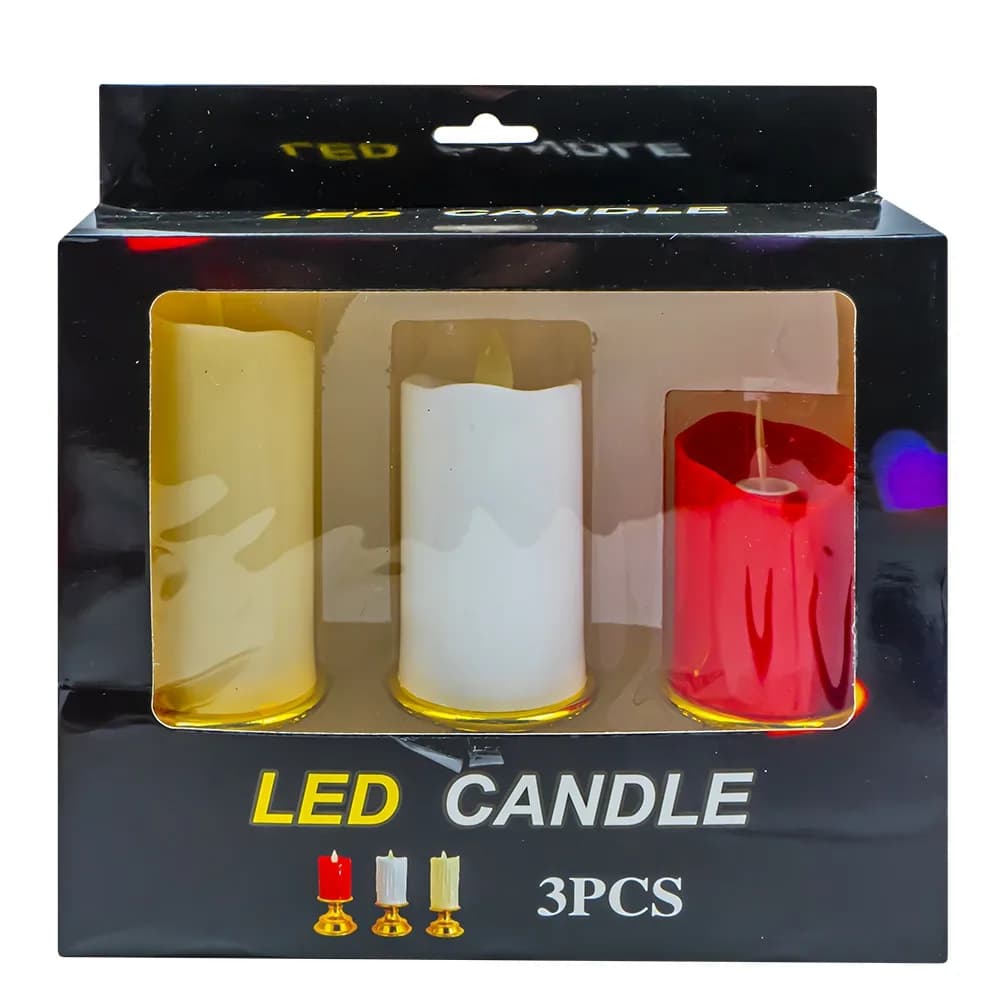 Lumanare ornamentala - Candela, 3 buc/set — miniatură