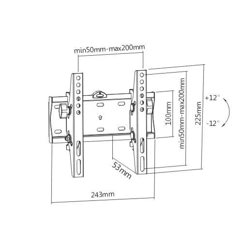 SUPORT de perete GEMBIRD, pt 1 TV/monitor, diag. max 23" - 42", inclinare, max 30 kg, "WM-42T-02" — miniatură