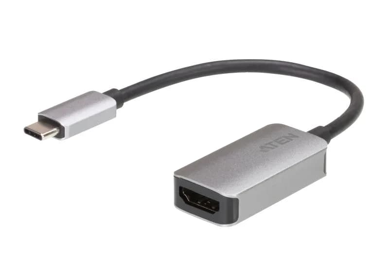 Adaptor Aten USB Type C to HDMI 4K UC3008A1-AT. Versiune USB: 3.2 Gen 1 (3.1 Gen 1), Conector USB: USB tip-C, Gen conector USB: Tată. Culoarea produsului: Argint. Alte sisteme de operare suportate: Android, iOS. Greutate: 20 g, Lungime cablu USB: 0,154 m. Lăţime de ambalaj: 35 mm, Adâncimea de