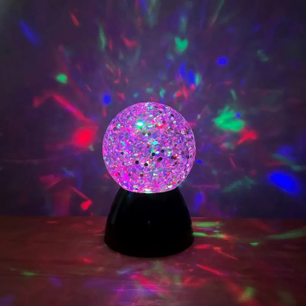 Glob senzorial luminos cu apa si sclipici