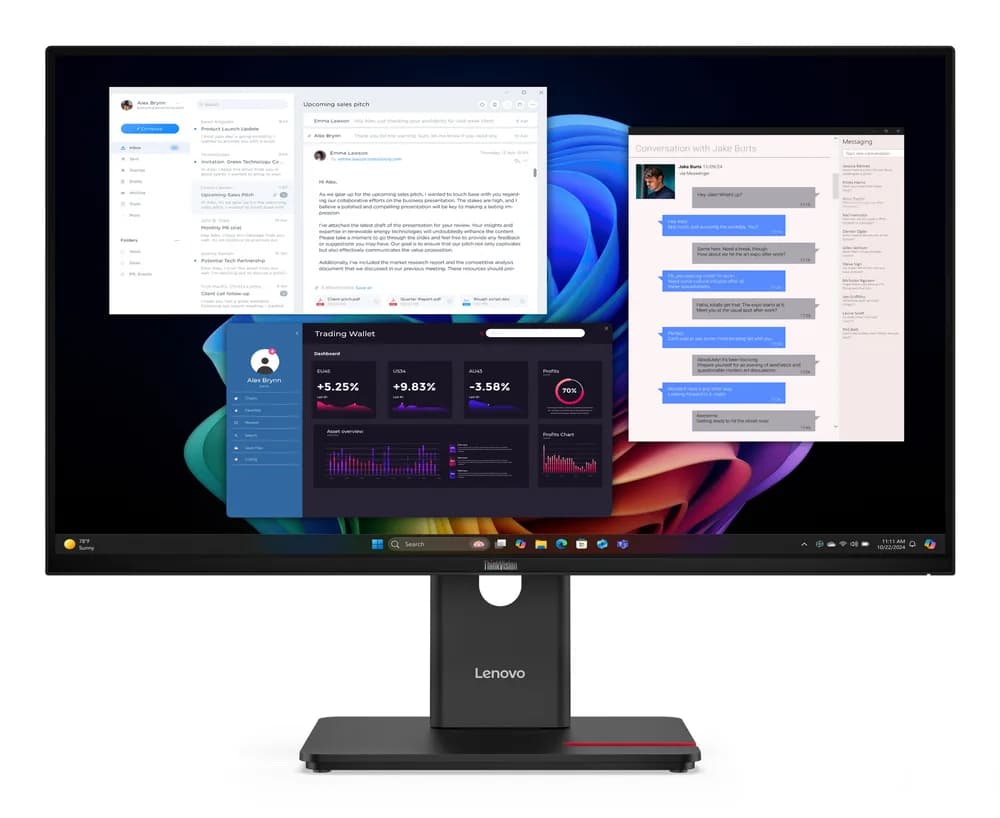 Lenovo Monitor ThinkVision T27UD-40 27" IPS UHD 4ms 350cd 1500:1 60Hz Dock HUB Tilt Swivel Lift Pivot "64AFGAT2EU"