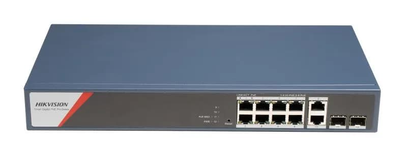 HK SWITCH POE 8 PORTURI SMART MANAGED "DS-3E1512HP-SI-8P2T2F"