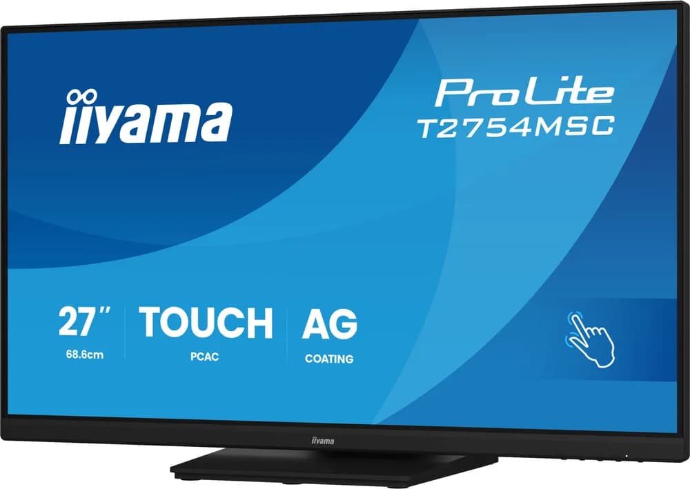 IIYAMA Monitor TOUCH T2754MSC-B2AG InCell PCAP 10pt touchscreen IPS 1920x1080 83Hz, 16:9, 300cd, 1000:1, 4ms, landscape, face-up "T2754MSC-B2AG" — miniatură