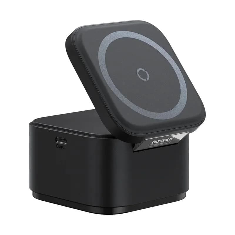 INCARCATOR RETEA Baseus MagPro 2-in-1 Magnetic, 25W, prindere magnetica incarcare wireless 15W, incarcare wireless MagPro Magnetic pentru iWatch 2.5W, negru, "P10264100123-01" - 6932172679064 — miniatură