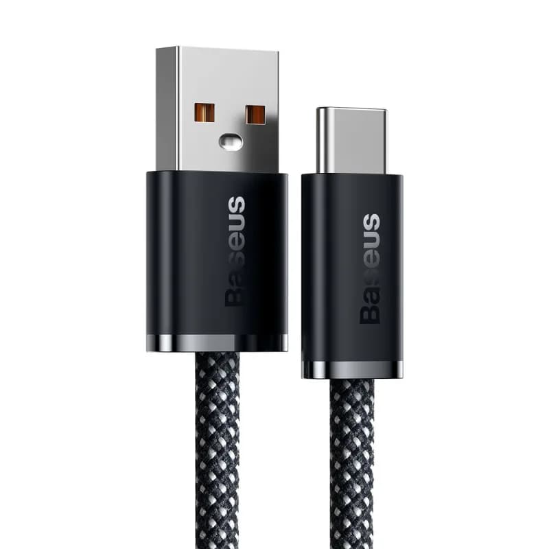 CABLU alimentare si date Baseus, Dynamic Fast Charging Data Cable pt. smartphone, USB (T) la USB Type-C (T), 100W, braided, 1m, gri, "CALD000616" (include TV 0.18lei) - 6932172607432 — miniatură