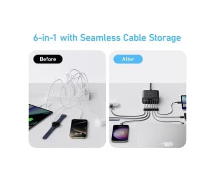 Alimentator retea Anker, max. 30W/port, 3 x USB-C, 3 x USB-A, negru, "A2154G11" - 0194644173500 — miniatură