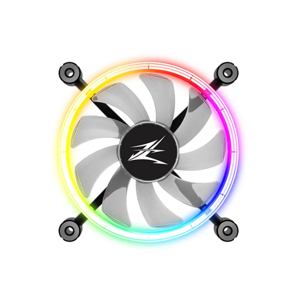 Ventilator Zalman "ZM-LF120", 120mm, 800 - 1300 RPM, EBR Bearing, 43 CFM, 2x inel LED RGB, 4pin PWM, negru, "ZM-LF120"