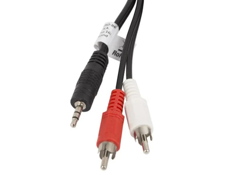 Cablu audio Jack 3,5 mm (tată) 3 pini → 2 x RCA (tată), 5 m