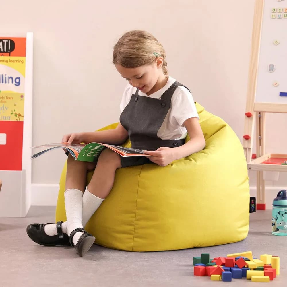 Fotoliu puf clasic (Mic) – Galben – Soluție de ședere flexibilă — miniatură
