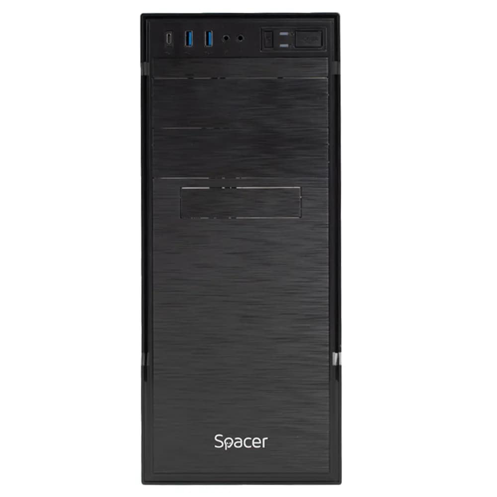 CARCASA SPACER - office, Middle Tower, ATX, "APOLLO", fara sursa, USB 3.0 x 2, USB Type C x 1, HD Audio, black, "SPCS-OC-APOLLO" — miniatură
