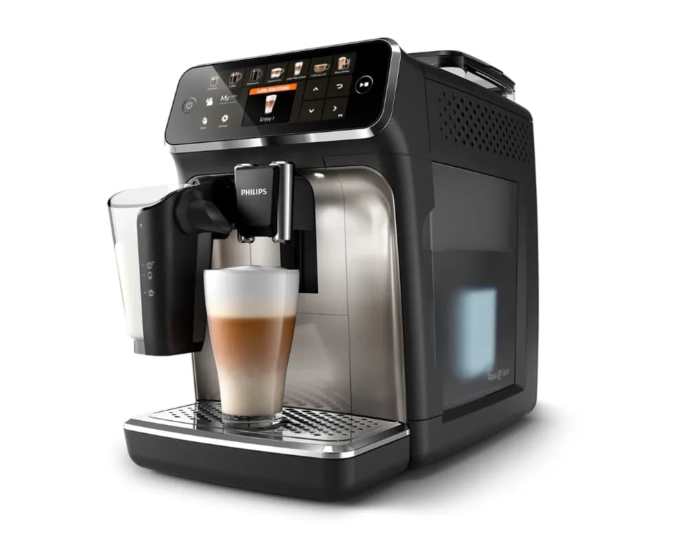 Espressor automat Philips LatteGo Seria 5400 EP5447/90, 1.8l, 1500W, 15 bar, negru/argintiu — miniatură