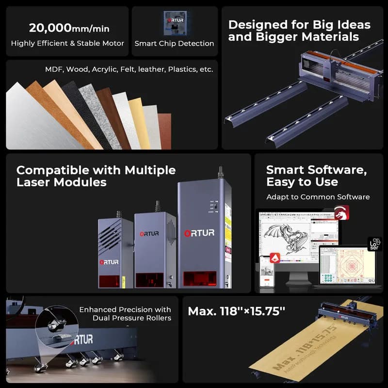 Gravator laser Ortur F10 40 W & Cutter — miniatură