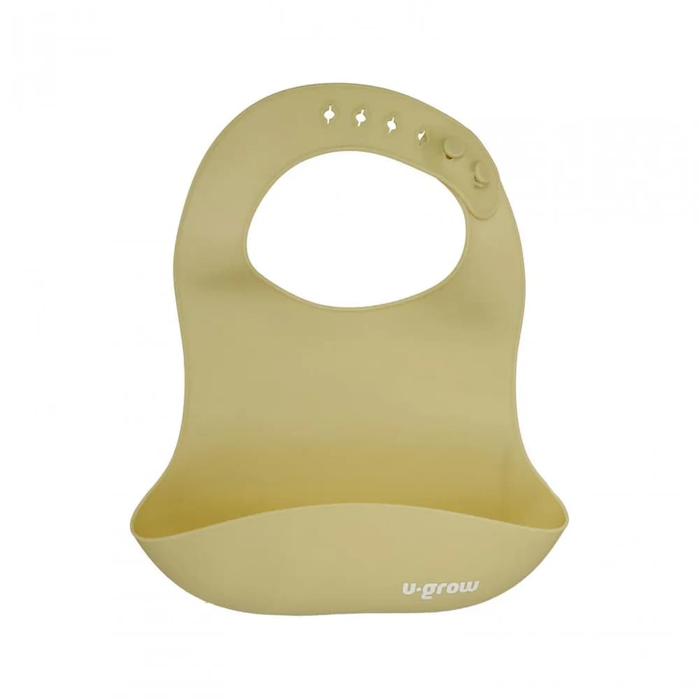 Set diversificare 5 piese silicon : baveta, bol, farfurie, lingurita si furculita, olive, U-Grow — miniatură