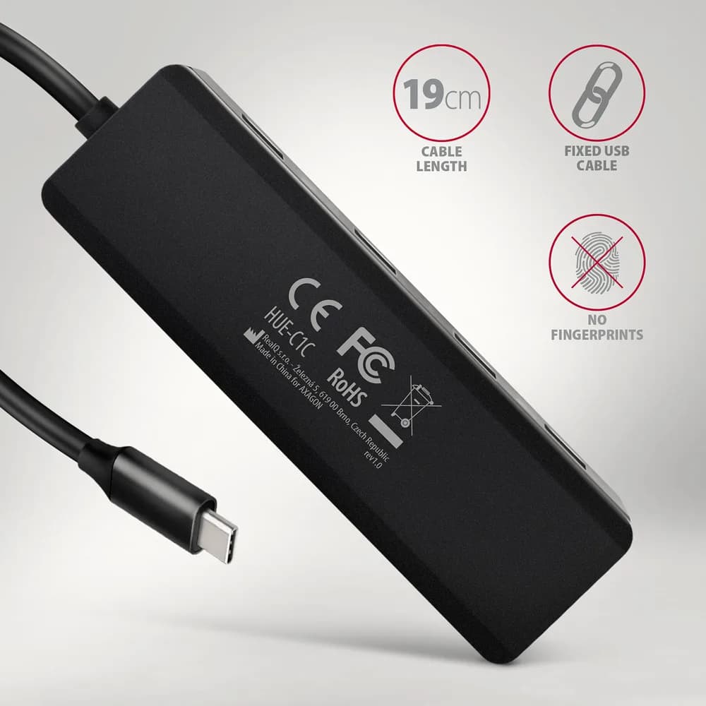 Hub USB AXAGON USB-C 5Gbps TRAVEL "HUE-C1C" — miniatură