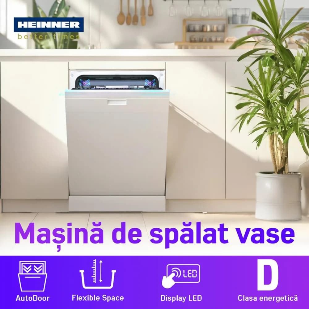 MASINA DE SPALAT VASE INCORPORABILA HEINNER HDW-BIM45710AD+++ — miniatură