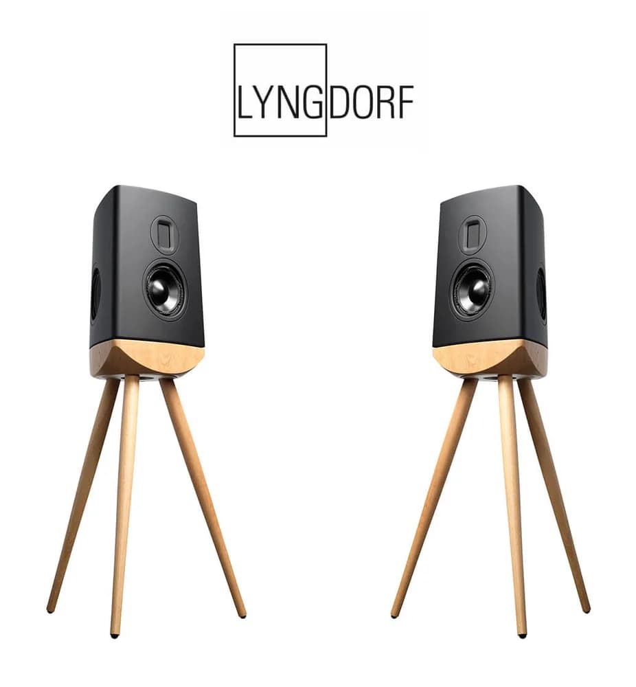 Boxe High-End Lyngdorf CUE-100 Black, Steinway AMT Tweeter, PURIFI Technology, Oak base (pereche)