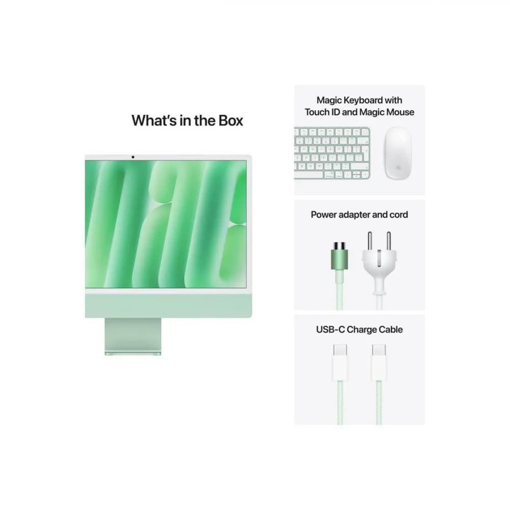 Apple iMAC 24" Retina 4.5k/ Apple M4 (CPU 10-core, GPU 10-core, Neural Engine16-core)/16GB/256GB - Green - INT KB (2024) — miniatură