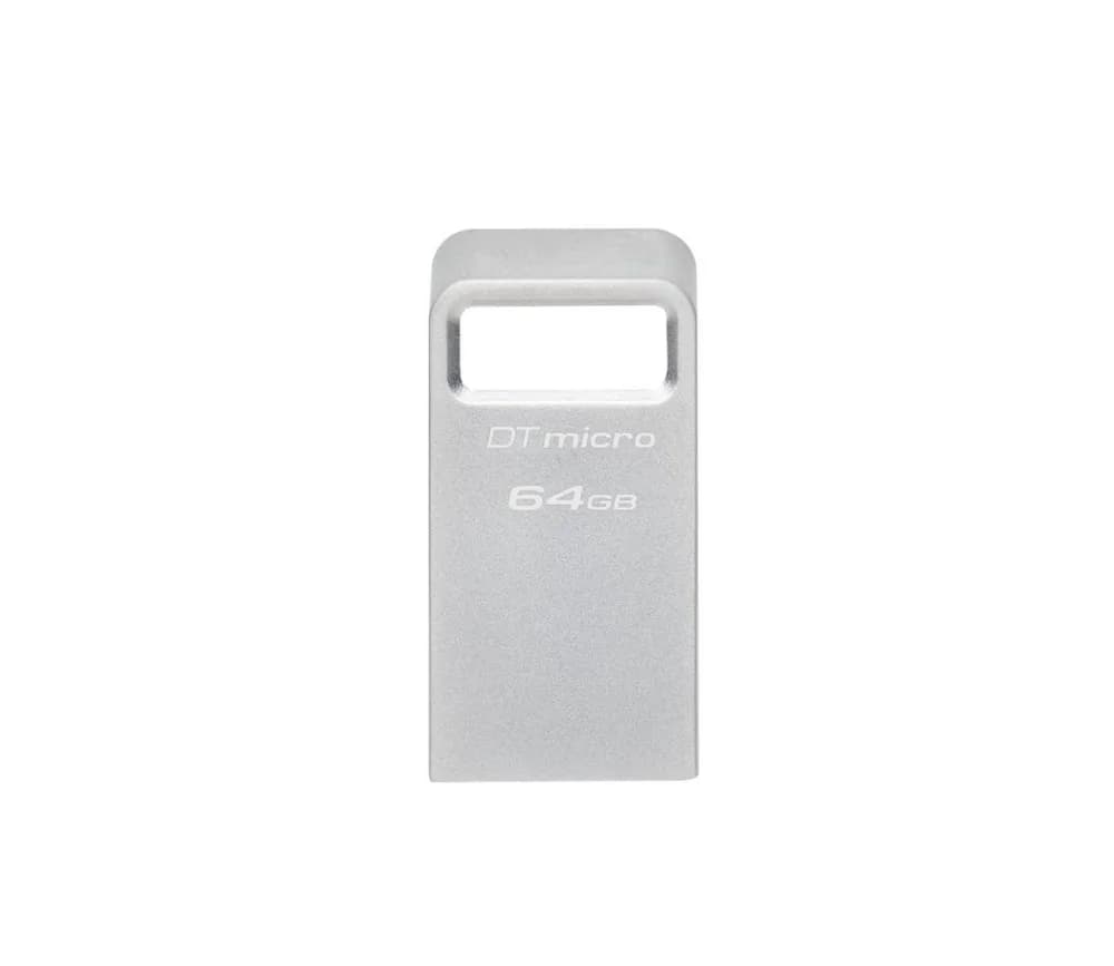 Memorie USB Kingston DataTraveler Micro 64 GB, USB 3.2, Argintiu