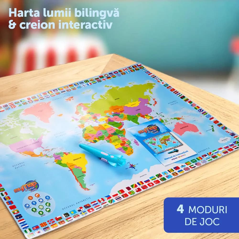 HARTA LUMII BILINGVA, RO/EN CU CREION INTERACTIV, MOMKI — miniatură