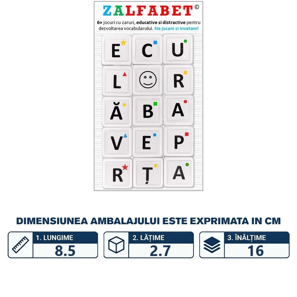 Joc educativ cu zaruri, Zalfabet — miniatură