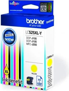 Cartus Cerneala Original Brother Yellow, LC525XLY, pentru DCP-J100|J105|MFC-J200, 1.3K, "LC525XLY"
