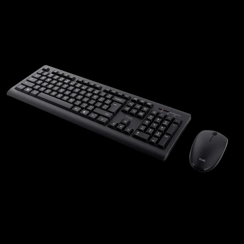 Kit Wireless tastatura si mouse TRUST Primo, taste numerice, Negru — miniatură