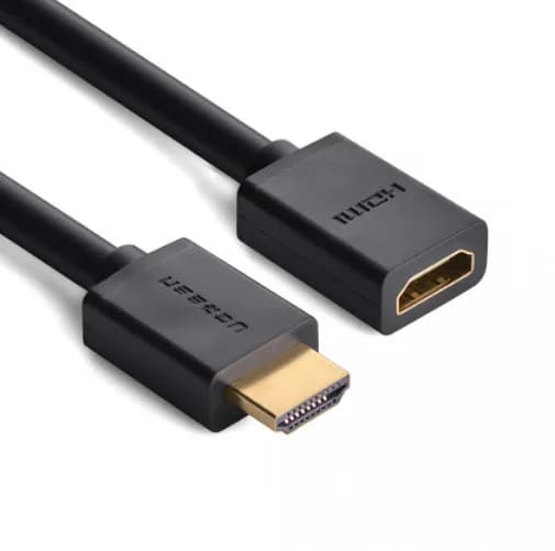 CABLU video prelungitor Ugreen, "HD107" HDMI (T) la HDMI (M), rezolutie maxima 4K UHD (3840 x 2160) la 60 Hz, conectori auriti, 3m, negru "10145" - 6957303811458 — miniatură